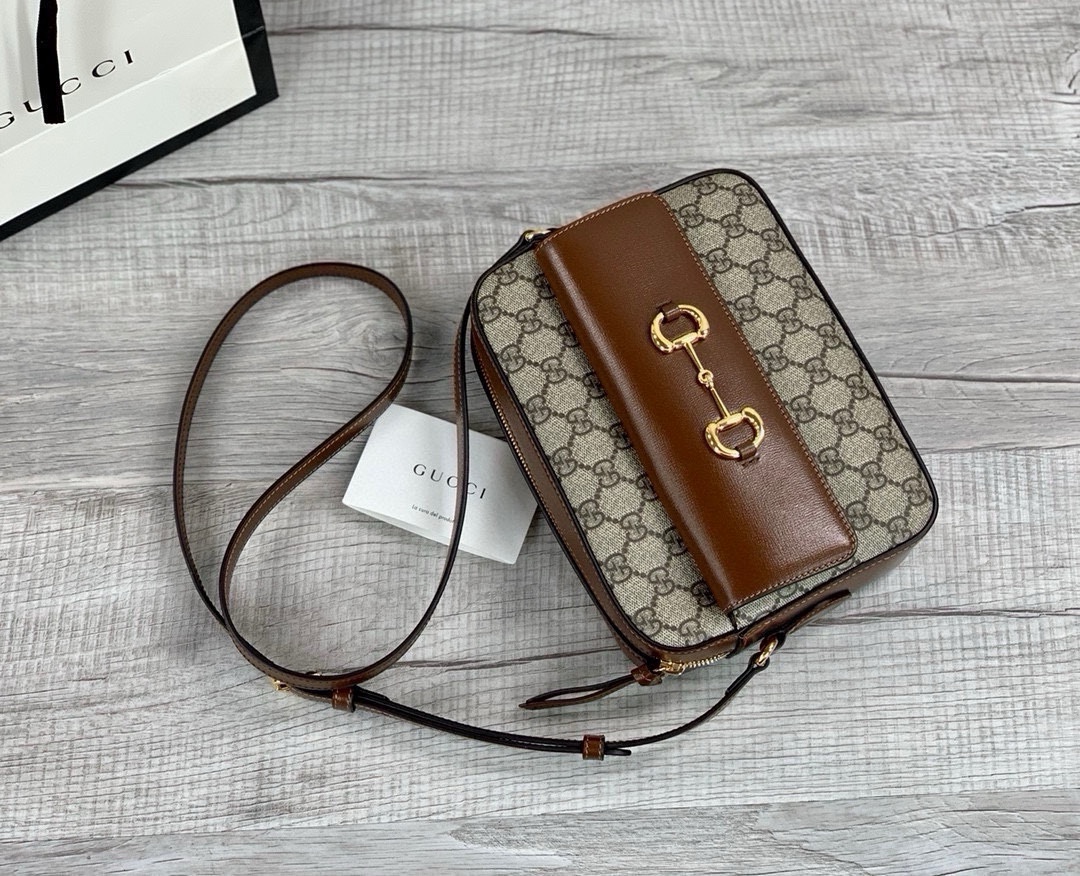 Gucci Horsebit 1955 Series Shoulder Bag Brown